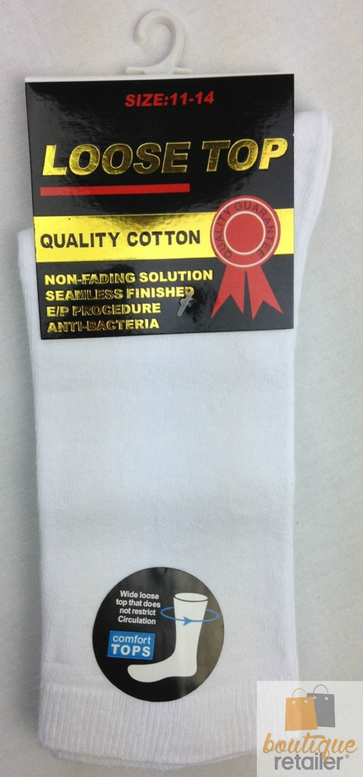 Br Apparel 6X Pair Cotton Rich Loose Top Dress Medical Circulation Diabetic Comfort Socks