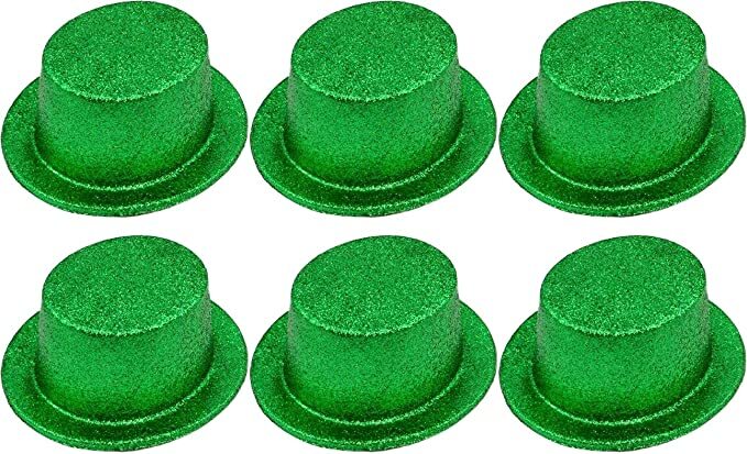 Br Costumes 6X Glitter Top Hat Fancy Party Plastic Tall Cap Fun Bulk Green Hats