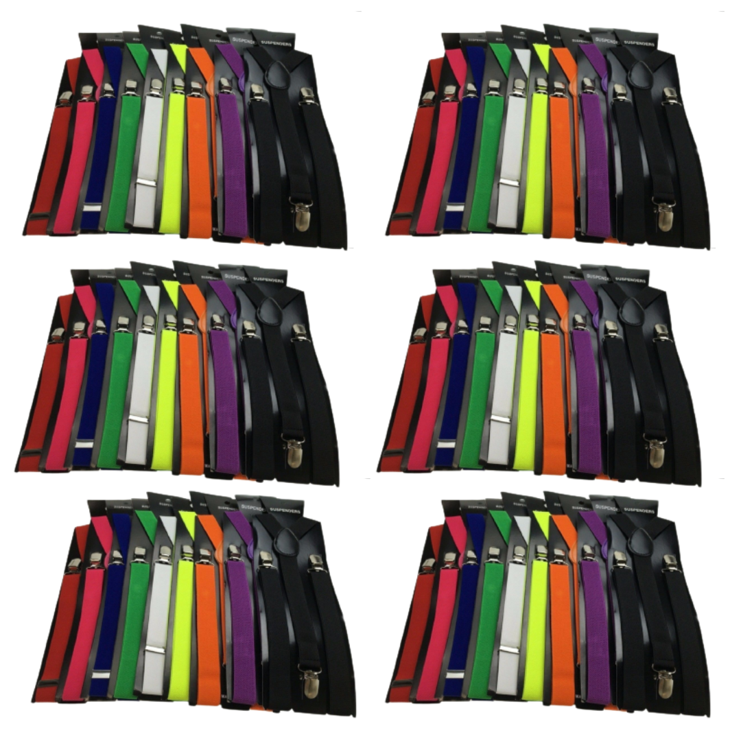 Br Costumes Mens Suspenders Braces Adjustable Clip On Elastic Formal Assorted Colour Pack Suspenders/Braces
