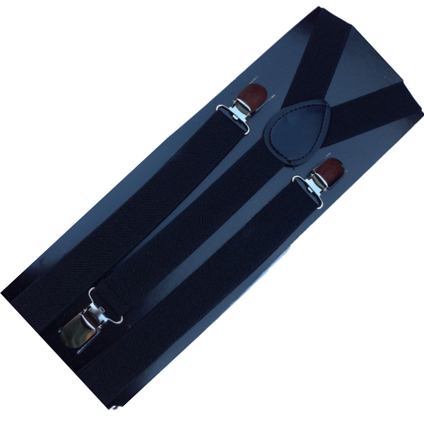 Br Costumes 6X Mens Suspenders Braces Adjustable Strong Clip On Elastic Formal Wedding Black Suspenders/Braces