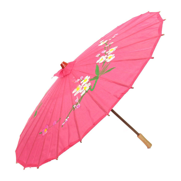 6X Parasol Umbrella Chinese Japanese Bamboo Flower Pattern 80Cm Large Bulk Assorted Colour Pack Venue Decorations