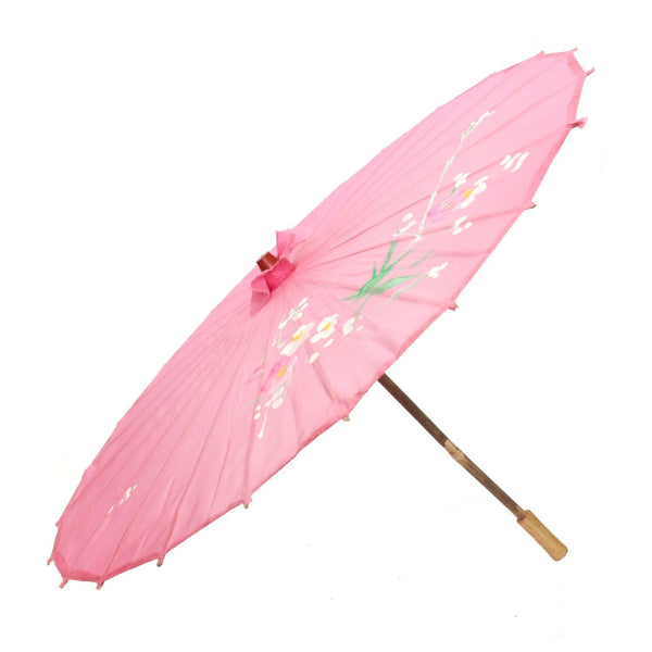 6X Parasol Umbrella Chinese Japanese Bamboo Flower Pattern 80Cm Large Bulk Assorted Colour Pack Venue Decorations