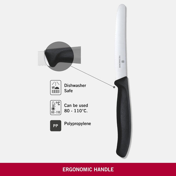 Victorinox Wavy Edge Steak And Tomato Knife Black Knives