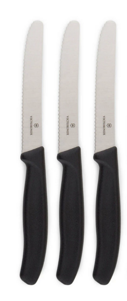 Victorinox 3X Wavy Edge Steak And Tomato Knife Black Knives