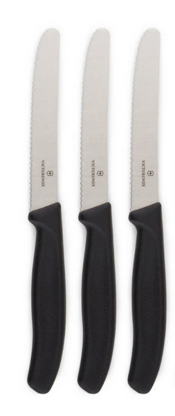 Victorinox 3X Wavy Edge Steak And Tomato Knife Black Knives