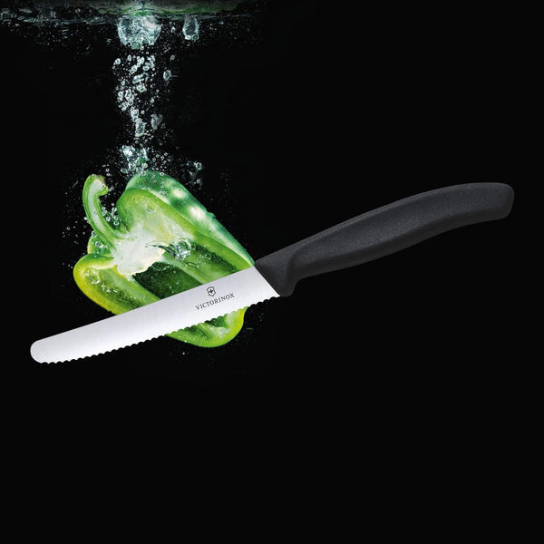 Victorinox 3X Wavy Edge Steak And Tomato Knife Black Knives