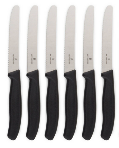 Victorinox 6X Wavy Edge Steak And Tomato Knife Black Knives
