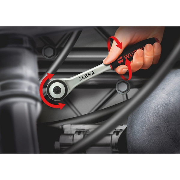 Wurth Zebra Reversible Ratchet 1/2 Inch With 360 Rotating Twist Handle Ratchet Wrenches