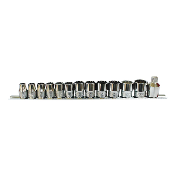 Wurth 3/8" 13Pc Multi Profile Socket Set Chrome Metric Imperial Tx Bi Hex Square Socket Wrenches