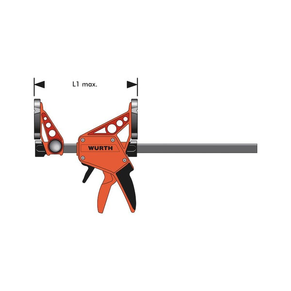 Wurth 300Mm Quick Grip One Handed Bar Clamp F Trigger Action Clamps & Vices