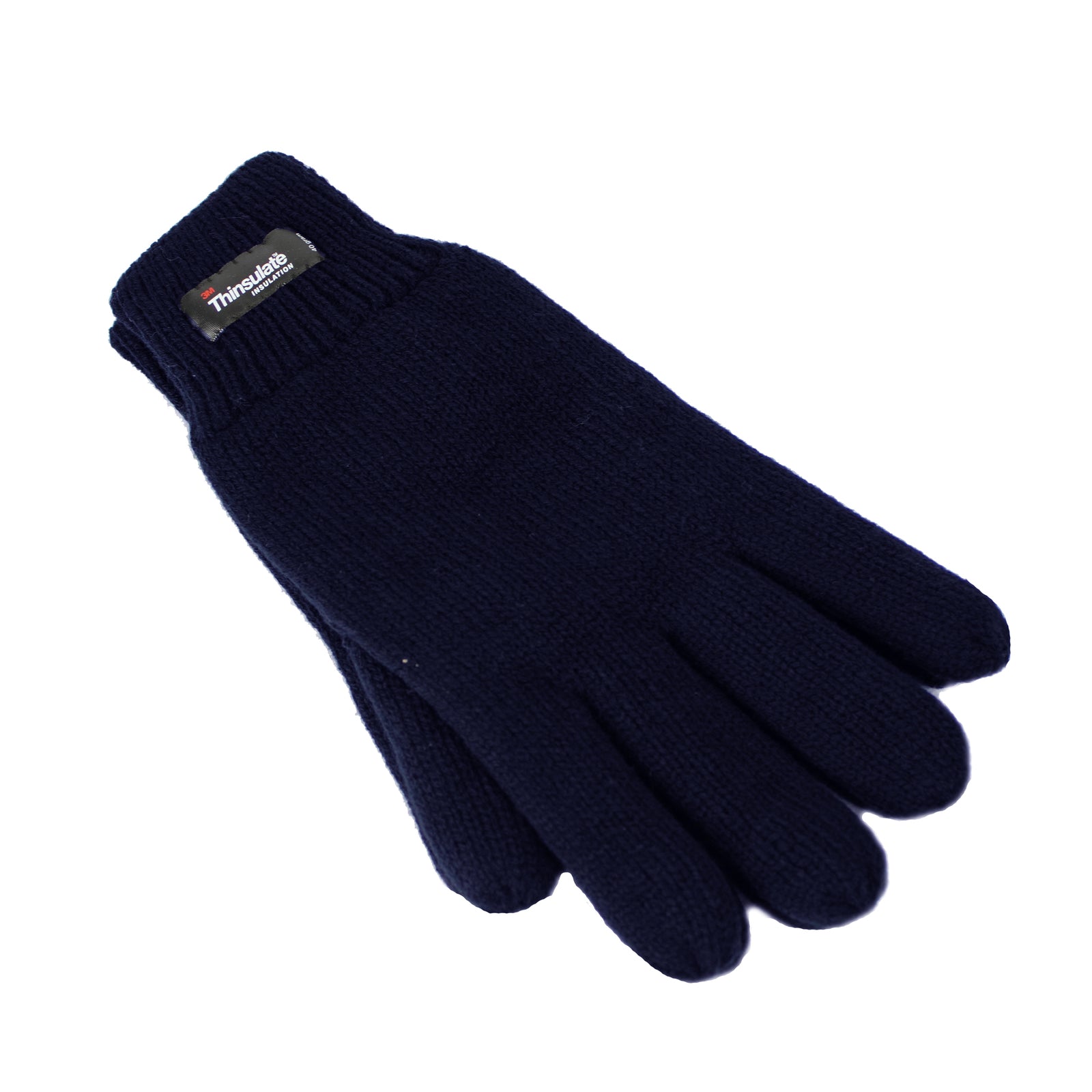 Dents 3M Thinsulate Snow Ski Knitted Polar Fleece Thermal Plain Winter Navy Gloves