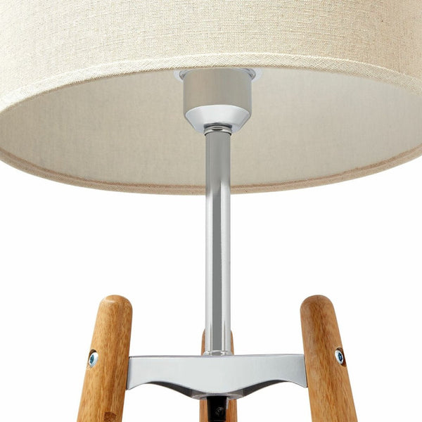 Br Home 73Cm Bamboo Tripod Table Lamp Light Modern With Beige Linen Shade Lamps