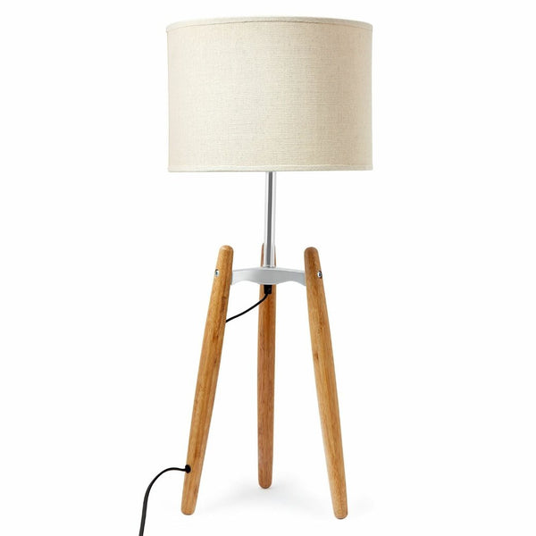 Br Home 73Cm Bamboo Tripod Table Lamp Light Modern With Beige Linen Shade Lamps