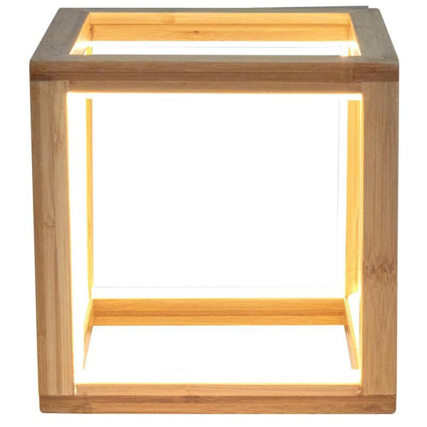 Br Home Bamboo Cube Led Lamp Modern Light Minimalistic Scandi Natural Lamps
