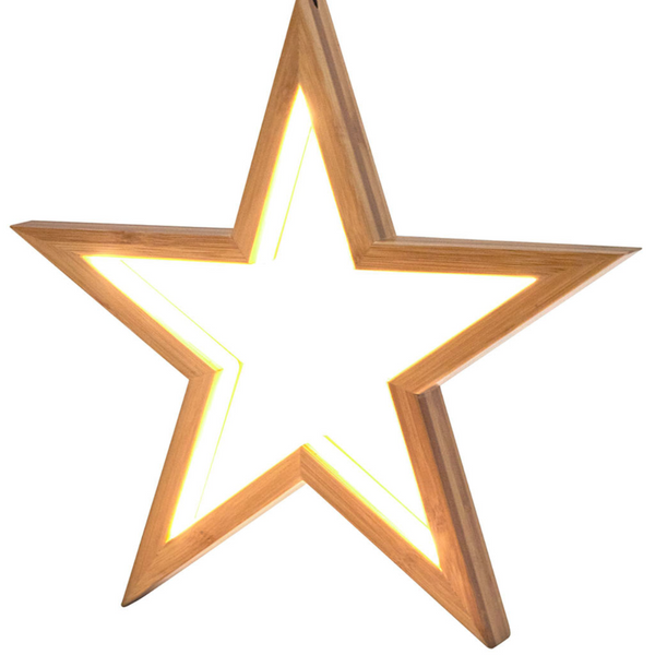 Br Home Ceiling Bamboo Star Led Hanging Lamp Natural Decor Lighting Pendant Chandeliers & Ceiling Fixtures