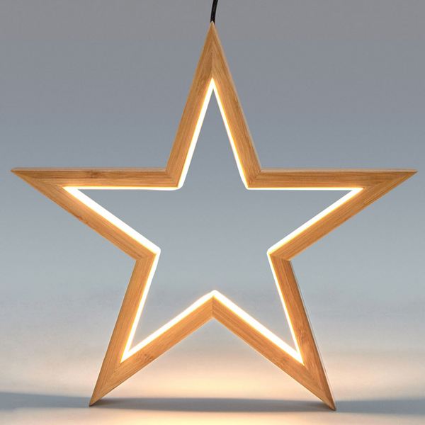 Br Home Ceiling Bamboo Star Led Hanging Lamp Natural Decor Lighting Pendant Chandeliers & Ceiling Fixtures