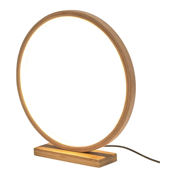 Br Home Bamboo Single Ring Led Lamp Light Modern Scandi Minimalistic Natural Lamps