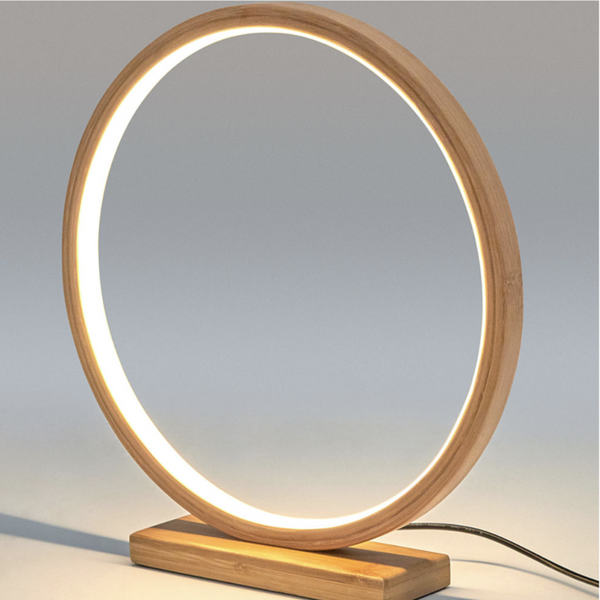 Br Home Bamboo Single Ring Led Lamp Light Modern Scandi Minimalistic Natural Lamps