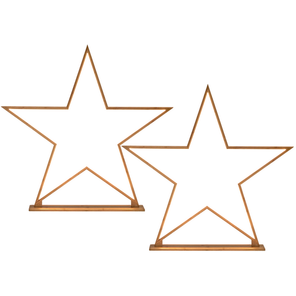 Br Home 2X Large Bamboo Star W/ Led Strip Table Lamp Light Modern Minimalist Decor Natural Lamps