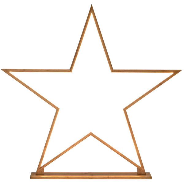 Br Home 2X Large Bamboo Star W/ Led Strip Table Lamp Light Modern Minimalist Decor Natural Lamps