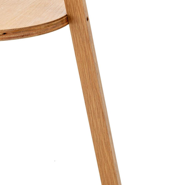 Natural Tripod Floor Lamp W/ Round Shelf + Off White Linen Shade Floor Lamps