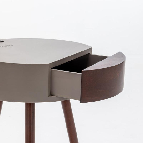 Florence Tripod Lamp Shelf Storage Drawer Bed Side Table Light W/ Usb Charger Lamps