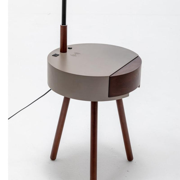 Florence Tripod Lamp Shelf Storage Drawer Bed Side Table Light W/ Usb Charger Lamps