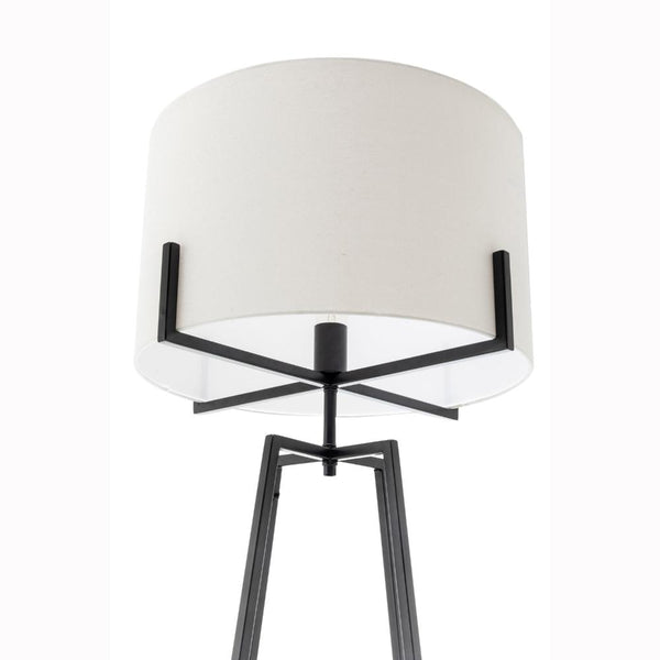 Br Home Modern Dimmable Floor Lamp W/ Linen Shade Designer Lighting Matte Black Floor Lamps