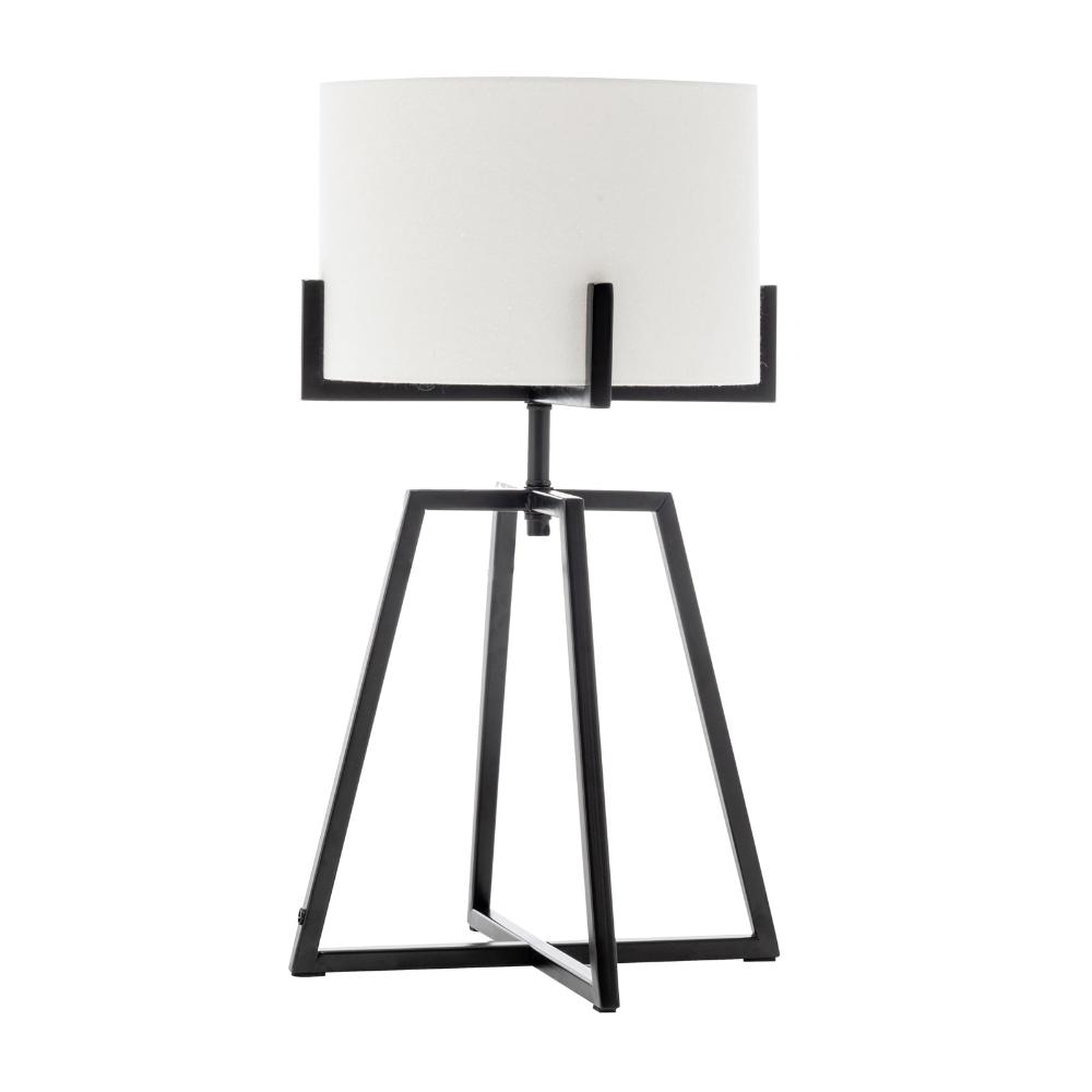 Br Home Modern Scandi Metal Dimmable Table Desk Lamp W/ Linen Shade Matte Black Lamps