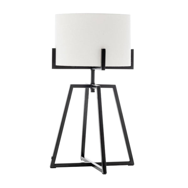 Br Home Modern Scandi Metal Dimmable Table Desk Lamp W/ Linen Shade Matte Black Lamps