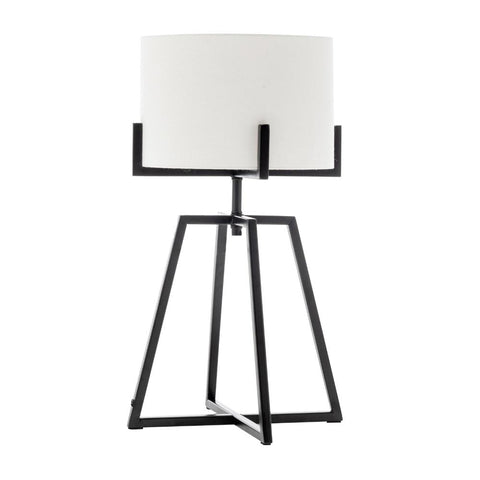 Br Home Modern Scandi Metal Dimmable Table Desk Lamp W/ Linen Shade Matte Black Lamps