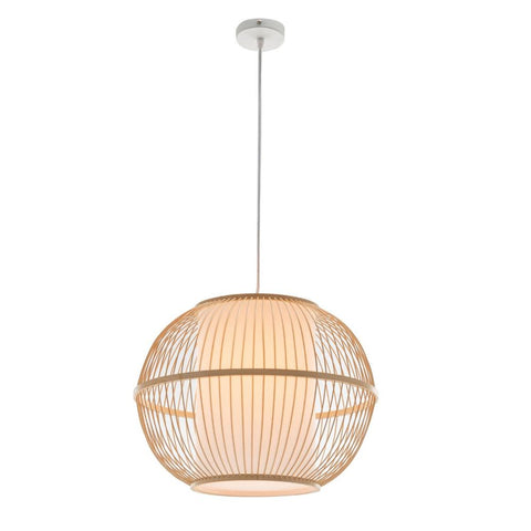 Natural Woven Bamboo Sphere Pendant Lamp Hanging Light Bell Shade Boho Chandeliers & Ceiling Fixtures