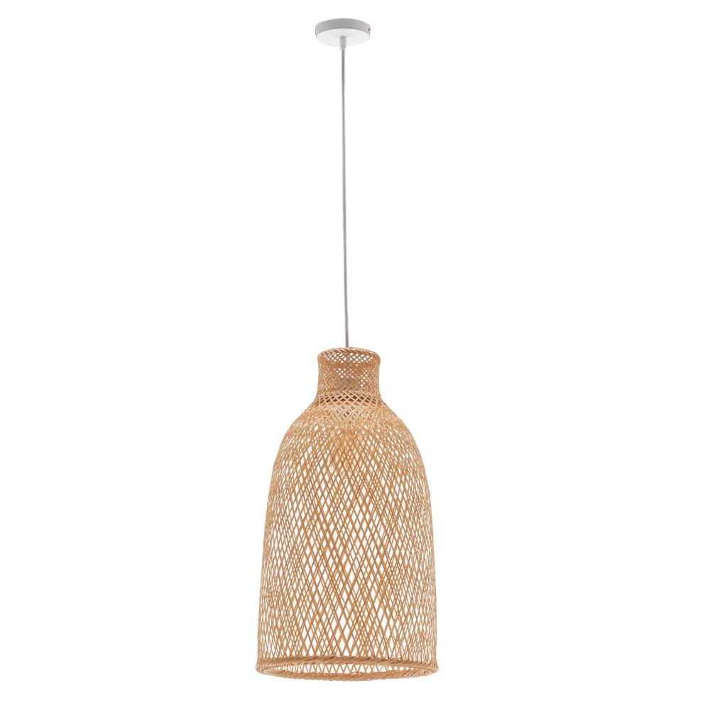 Natural Woven Bamboo Cone Pendant Lamp Hanging Light Bell Shade Boho Chandeliers & Ceiling Fixtures