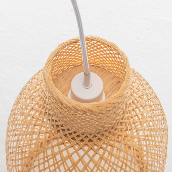 Natural Woven Bamboo Cone Pendant Lamp Hanging Light Bell Shade Boho Chandeliers & Ceiling Fixtures