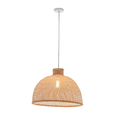 Natural Hand Woven Bamboo Dome Pendant Lamp Hanging Light Rattan Style Chandeliers & Ceiling Fixtures