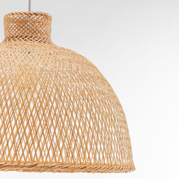 Natural Hand Woven Bamboo Dome Pendant Lamp Hanging Light Rattan Style Chandeliers & Ceiling Fixtures