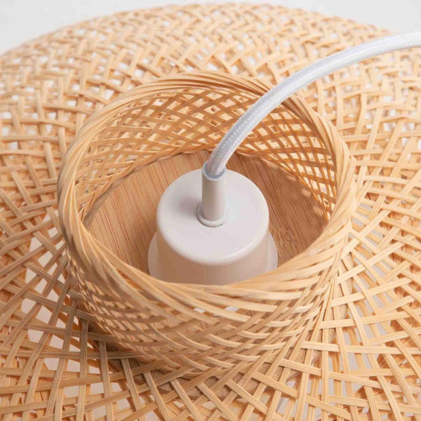 Natural Hand Woven Bamboo Dome Pendant Lamp Hanging Light Rattan Style Chandeliers & Ceiling Fixtures
