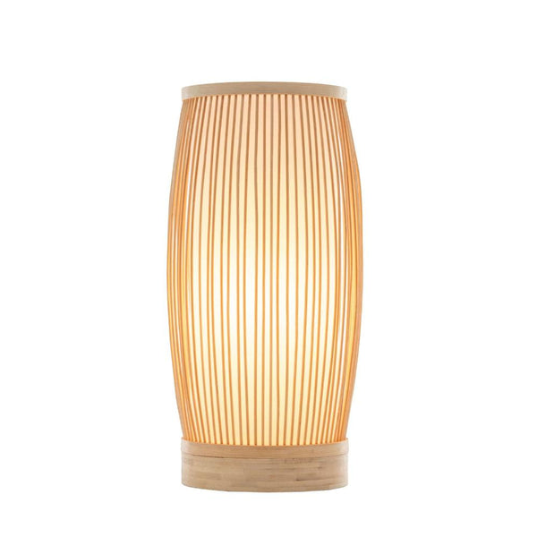 Natural Woven Bamboo Cylinder Table Lamp Light Shade Boho Coastal Lamps