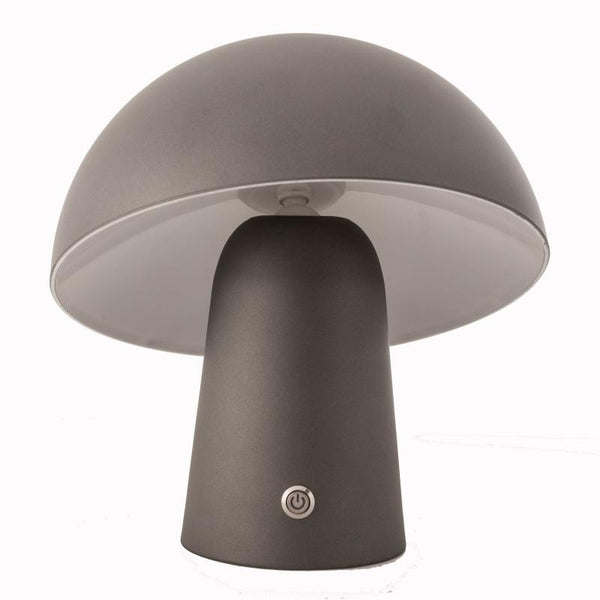 Br Home Led Cordless Mushroom Usb Rechargeable Table Lamp Dimming Night Light Steel Grey Lamps