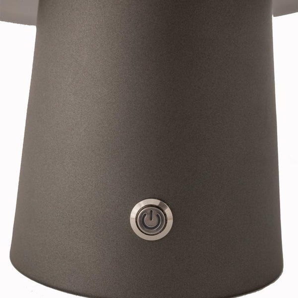 Br Home Led Cordless Mushroom Usb Rechargeable Table Lamp Dimming Night Light Steel Grey Lamps