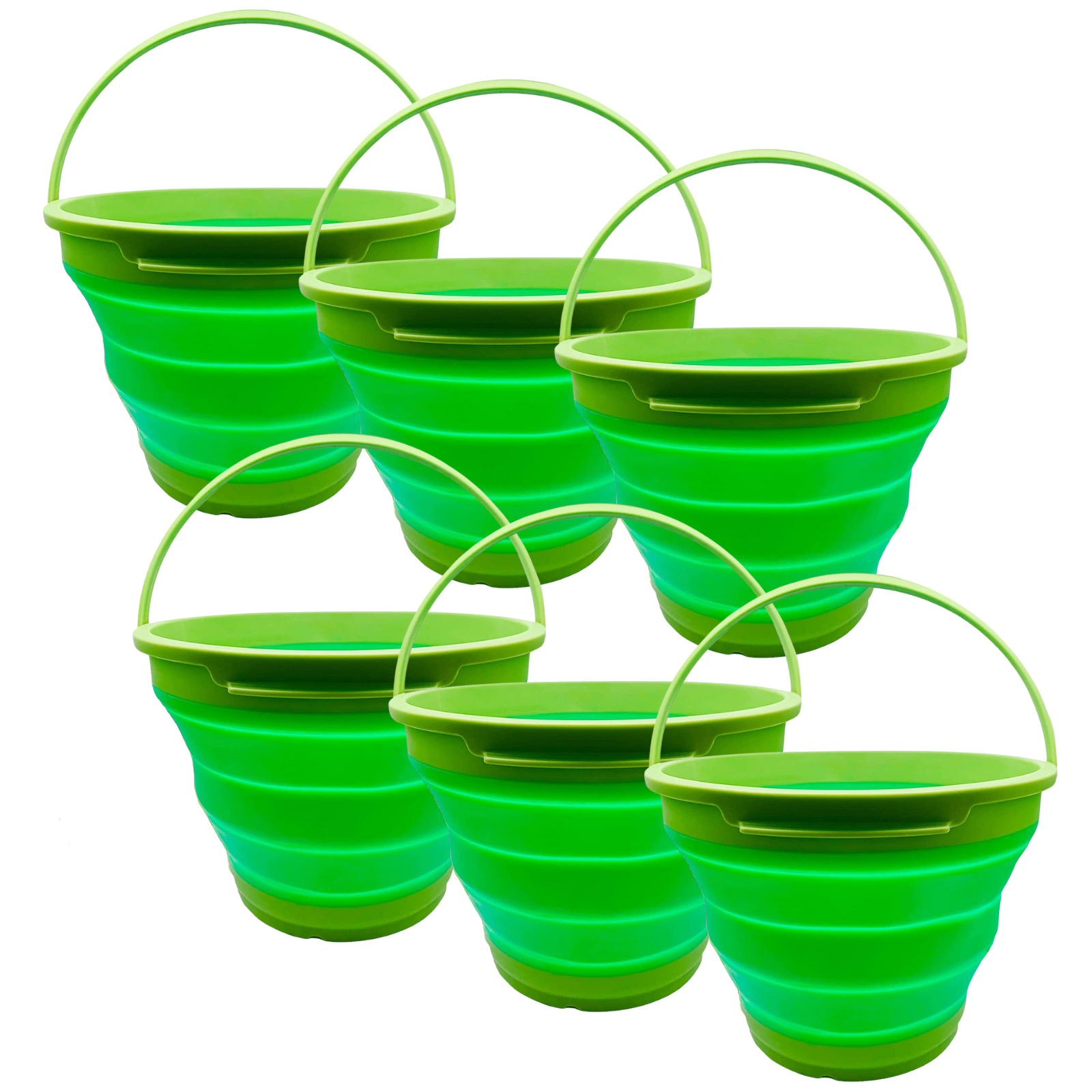 Br Home 6X 7L Foldable Collapsible Silicone Bucket For Hiking/Camping/Fishing Green Water Carriers & Jerrycans