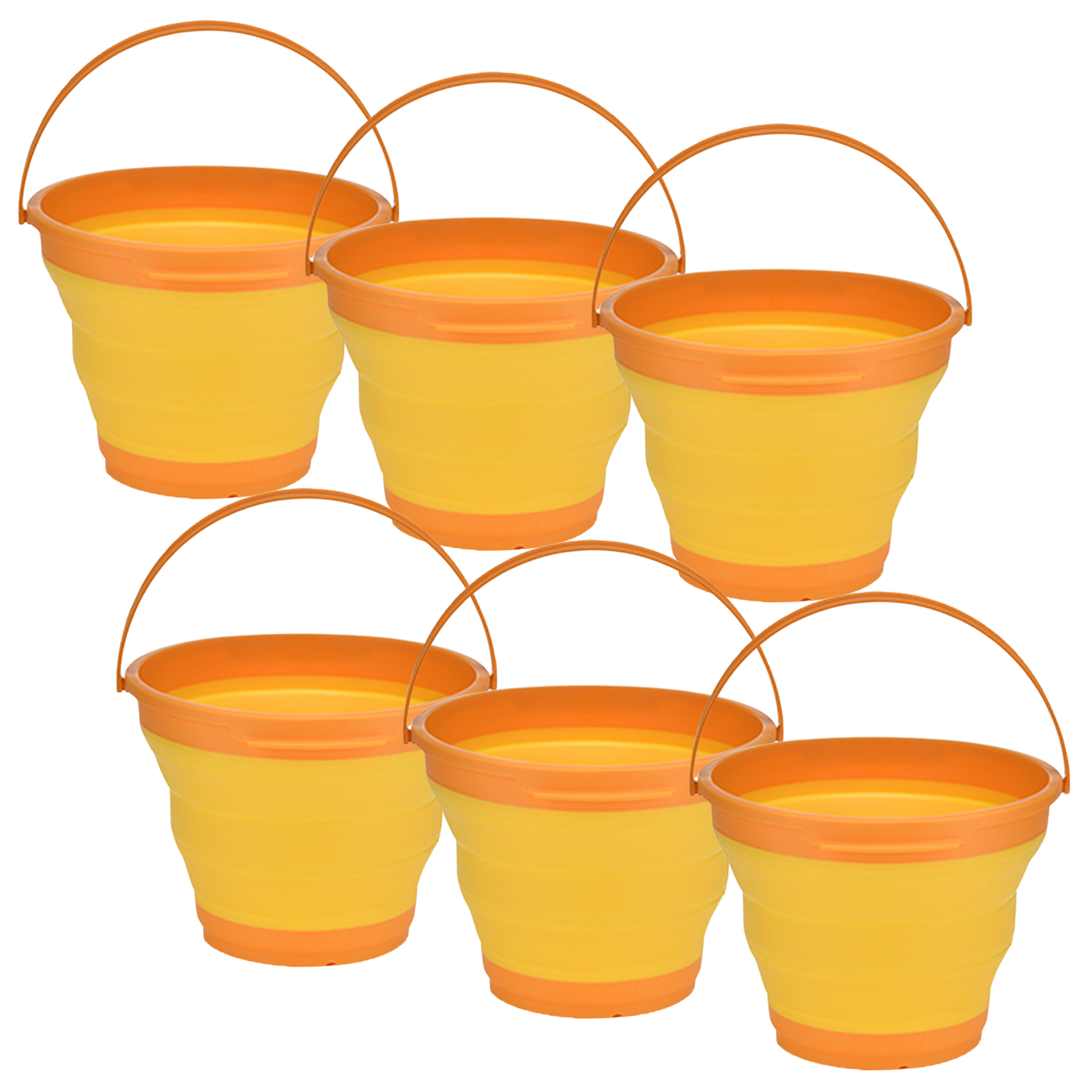 Br Home 6X 7L Foldable Collapsible Silicone Bucket For Hiking/Camping/Fishing Orange Water Carriers & Jerrycans