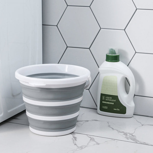 Br Home 2X 10L Foldable Collapsible Bucket Silicone Hiking/Camping/Fishing Grey/White Other Tackle & Accessories