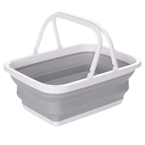 Br Home 9L Collapsible Laundry Basket Washing Clothes W/Handles Bin Foldable Grey/White Laundry Baskets & Hampers
