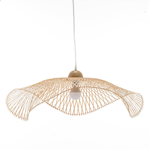 Serene Natural Hand Woven Bamboo Wave Pendant Lamp Light Large Lamps