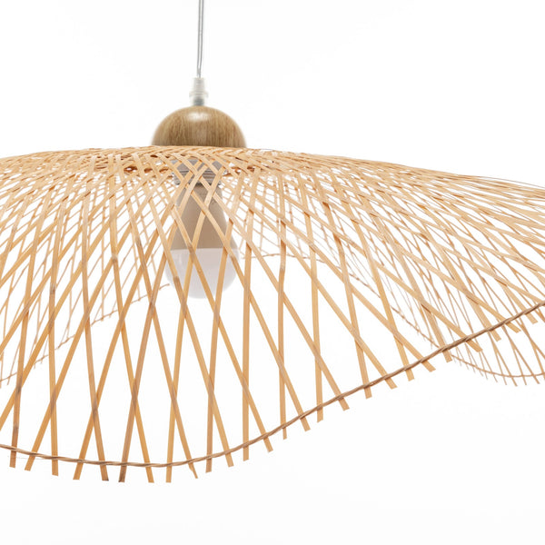 Serene Natural Hand Woven Bamboo Wave Pendant Lamp Light Large Lamps