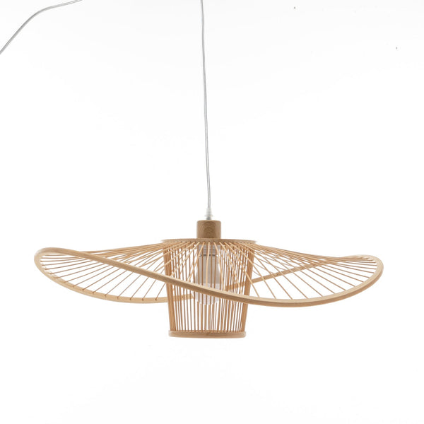 Elysian Breeze Natural Hand Woven Bamboo Wide Brim Pendant Lamp Lamps