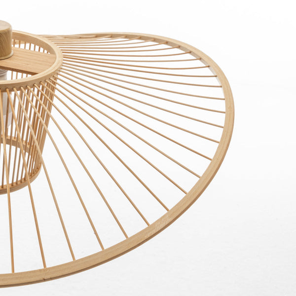 Elysian Breeze Natural Hand Woven Bamboo Wide Brim Pendant Lamp Lamps