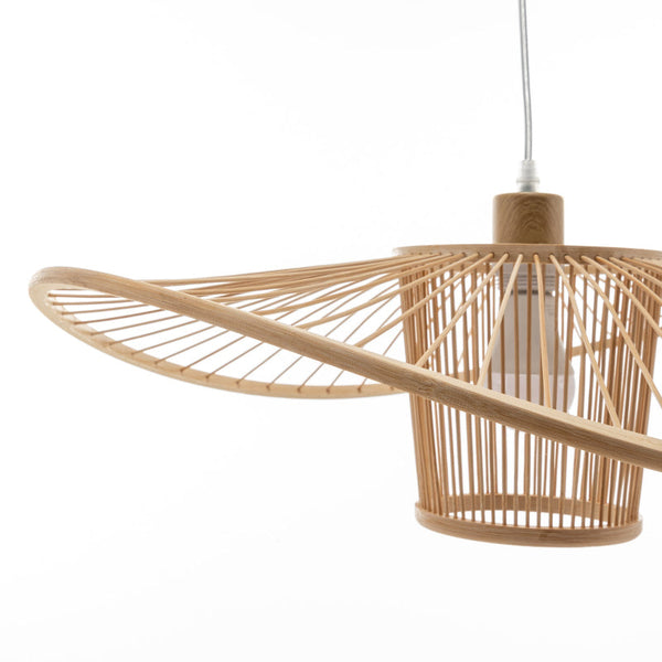 Elysian Breeze Natural Hand Woven Bamboo Wide Brim Pendant Lamp Lamps