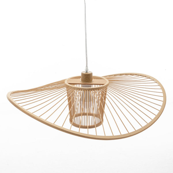 Elysian Breeze Natural Hand Woven Bamboo Wide Brim Pendant Lamp Lamps